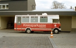 Mobile Kreissparkassenfiliale auf Mercedes Benz 813 in Ahrweiler in den Achtzigern