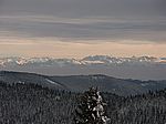 Fernsicht auf die Schweizer Alpen mit dem 3238 m hohen Titlis